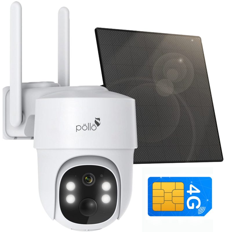 Pollo Guardian Apex 360° 4G SIM Camera With Solar Panel & Battery